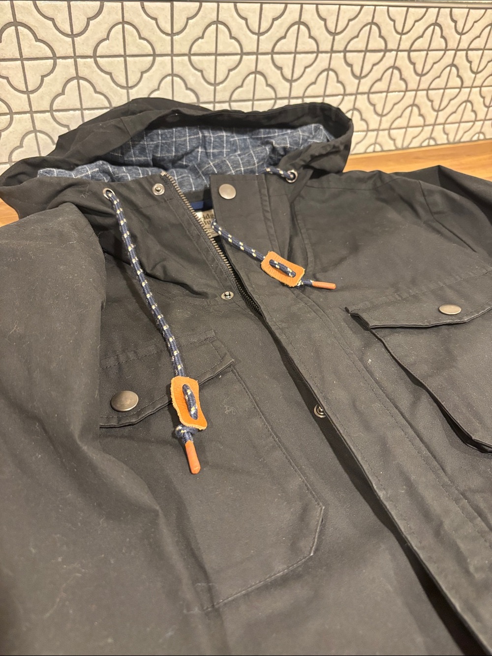 Bridge & Burn waxed canvas raincoat